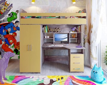 Детская кровать-шкаф Аракс, каркас Бетон, фасад Зира в Братске