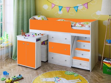 Детская кровать-шкаф Малыш 1600, корпус Винтерберг, фасад Оранжевый в Иркутске