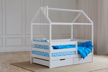 Кровать детская Домик с ящиками, цвет белый в Братске