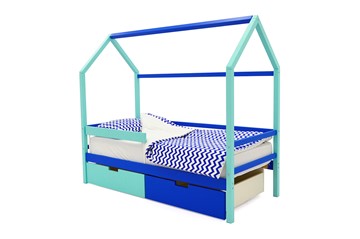 Кровать-домик детская Svogen синий-мятный в Ангарске