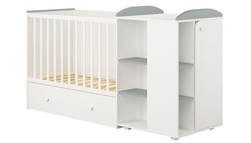 Детская кровать-шкаф с комодом POLINI Kids Ameli 800 Белый / Серый, серия AMELI в Братске