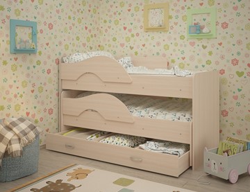 Двухэтажная детская кровать ТМК Радуга 1.6 с ящиком, цвет Млечный дуб в Братске