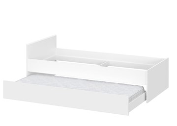 Детская выкатная кровать Токио, белый текстурный (одинарная (0,9х2,0) + выкатная) в Ангарске