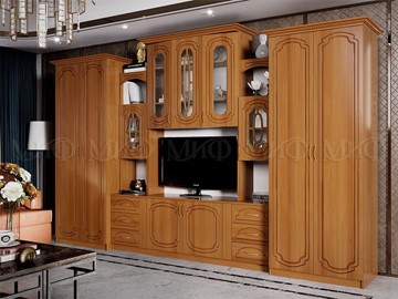 Гостиный гарнитур Альберт со шкафами, глянцевый в Ангарске