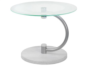 Стеклянный столик Мебелик Дуэт 13Н (металлик-дуб дымчатый-прозр) в Ангарске