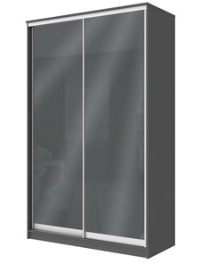 Шкаф двухстворчатый Хит-22-12/2-22 с цветным стеклом, темно-серый 073, Графит в Ангарске