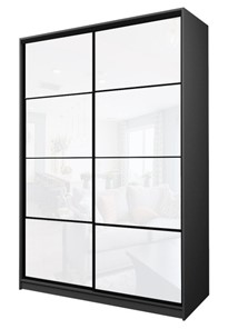 Шкаф 2-х дверный MAX МШ-25-6-18-22, Профиль Черный/Цвет Графит/Oracal Белый в Ангарске