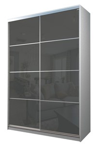 Шкаф 2-х дверный MAX МШ-25-6-18-22, Профиль Серебро/Цвет Белый/Oracal Темно-серый в Ангарске