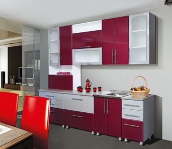 Кухонный гарнитур Мыло 224 2600, цвет Бордо металлик/Серебристый металлик в Ангарске