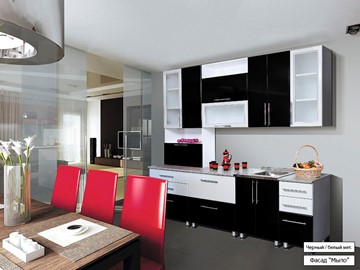 Гарнитур кухонный Мыло 224 2600, цвет Черный/Белый металлик в Ангарске