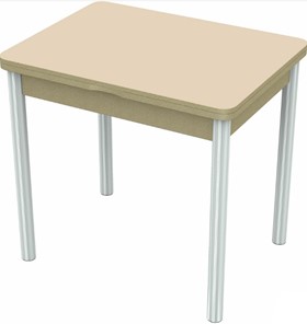 Маленький стол Бари хром №6 (стекло молочное/дуб выбеленный) в Братске