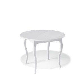 Кухонный раздвижной стол Kenner 1000С (Белый/Стекло белое глянец) в Братске
