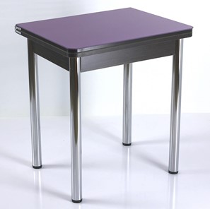 Кухонный пристенный стол СПА-02 СТ2, венге ЛДСП/стекло фиолетовый/39 прямые трубки хром в Ангарске