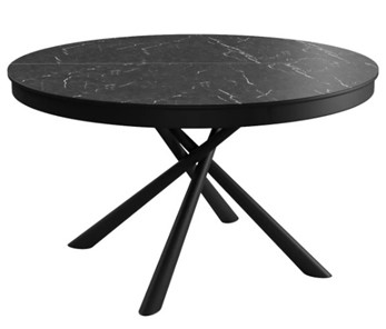 Керамический кухонный стол DikLine KR120 мрамор черный Калаката/опоры черные в Братске