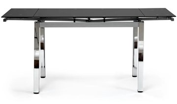 Стеклянный кухонный стол CAMPANA ( mod. 346 ) металл/стекло 70x110/170x76, хром/черный арт.11413 в Братске