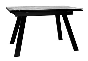 Керамический кухонный стол DikLine DKL140 Керамика Серый мрамор/опоры черные (2 уп.) в Ангарске