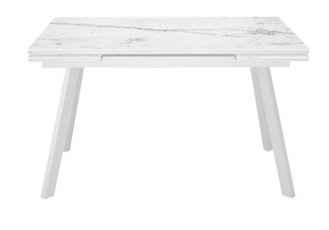 Керамический стол DikLine SKA125 Керамика Белый мрамор/подстолье белое/опоры белые (2 уп.) в Ангарске