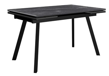 Стол обеденный раскладной DikLine SKA125 Керамика Серый мрамор/подстолье черное/опоры черные (2 уп.) в Братске