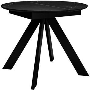 Кухонный стол раскладной DikLine SKC100 D1000 Керамика Черный мрамор / опоры черные в Братске