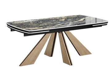 Керамический обеденный стол DikLine SKP180 Керамика Amadeus/подстолье черное/опоры дуб монтана (2 уп.) в Ангарске