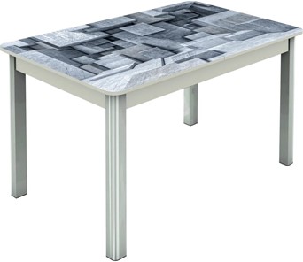 Кухонный стол раздвижной Гамбург исп.1 ноги метал. крашеные №23, Фотопечать (Текстура №74) в Иркутске