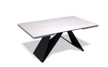 Керамический обеденный стол KB1400, черный/керамика белая в Ангарске