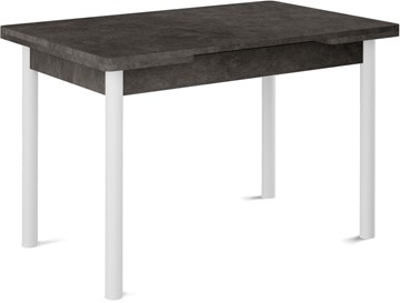 Кухонный раскладной стол Милан-2 EVO, ноги белые, серый камень в Ангарске