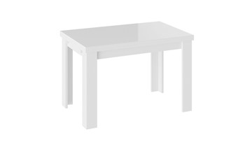 Кухонный стол раздвижной Норман тип 1, цвет Белый/Стекло белый глянец в Братске