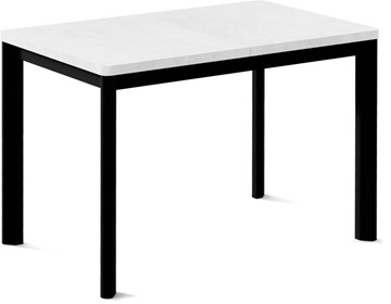 Маленький обеденный стол Токио-1L (ноги металлические черные, белый цемент) в Иркутске