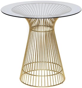 Стол со стеклянной столешницей ARGO (mod. DT1471) металл/стекло, D80x74.5 черный/золотой в Ангарске