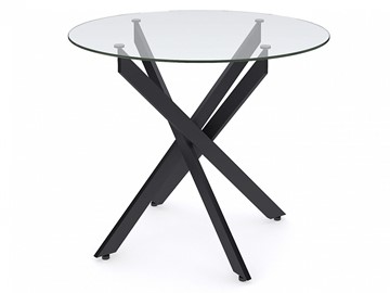 Стеклянный обеденный стол Dikline R900 стекло/ножки черный металл в Ангарске