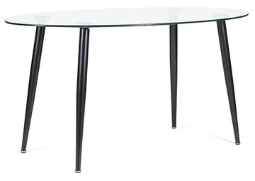 Стеклянный стол KASSEL (mod. DT333) металл/закаленное стекло (10 мм), 150х90х75см, черный в Братске