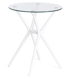 Стеклянный стол PARNAVAZ (mod. 29) пластик/стекло, 60х60х70,5 прозрачный/белый арт.19697 в Братске