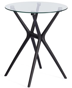Стол со стеклянной столешницей PARNAVAZ (mod. 29) пластик/стекло, 60х60х70,5 прозрачный/черный арт.19698 в Ангарске
