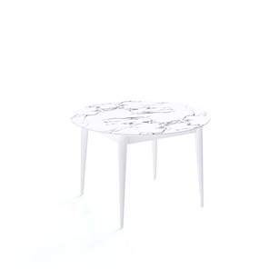 Круглый стол на кухню Kenner W1200 (Белый/Мрамор белый) в Братске