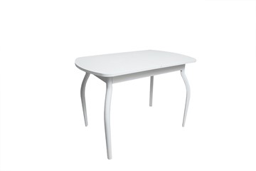 Мини-стол на кухню ПГ-01СТ белое/белое/крашенные фигурные в Ангарске