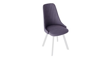 Обеденный стул Франк (паук) исп2 (Белый матовый/Микровелюр Фиолетовый) в Ангарске