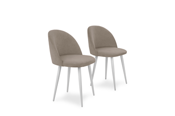 Комплект из 2-х обеденных стульев Лайт бежевый белые ножки в Братске