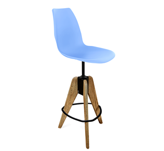 Барный стул SHT-ST29/S92 (голубой pan 278/брашированный коричневый/черный муар) в Ангарске