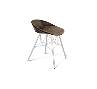 Обеденный стул SHT-ST19-SF1 / SHT-S100 (кофейный трюфель/хром лак) в Братске