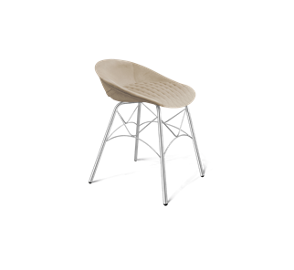 Обеденный стул SHT-ST19-SF1 / SHT-S107 (ванильный крем/хром лак) в Братске