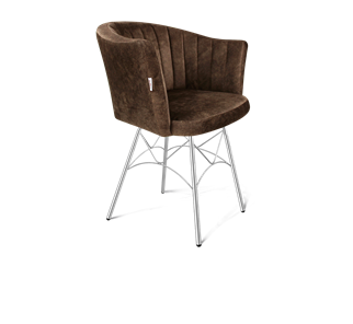 Обеденный стул SHT-ST42-1 / SHT-S107 (кофейный трюфель/хром лак) в Братске