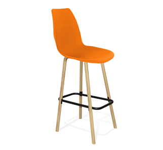 Барный стул SHT-ST29/S94 (оранжевый ral2003/прозрачный лак/черный муар) в Братске