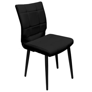 Обеденный стул BRABIX "Novita CF-060", экокожа черная, каркас металлический усиленный черный, 532781 в Братске