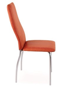 Обеденный стул Волна, каркас хром люкс, нубук -  оранжевый в Ангарске