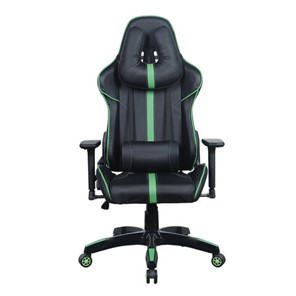 Кресло компьютерное Brabix GT Carbon GM-120 (две подушки, экокожа, черное/зеленое) 531929 в Ангарске