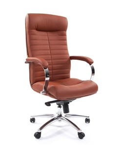 Кресло офисное CHAIRMAN 480 Экокожа Terra 111 (коричневая) в Ангарске