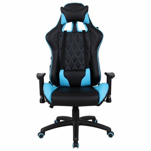 Кресло компьютерное Brabix GT Master GM-110 (две подушки, экокожа, черное/голубое) 531928 в Братске
