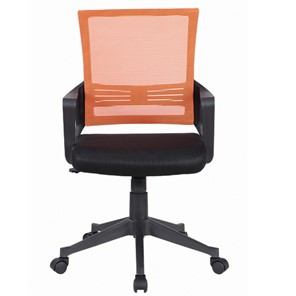 Кресло компьютерное Brabix Balance MG-320 (с подлокотниками, комбинированное черное/оранжевое) 531832 в Ангарске