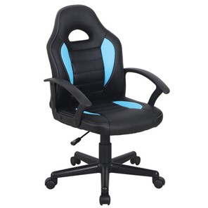 Офисное кресло Brabix BRABIX "Spark GM-201", экокожа, черное/голубое, 532505 в Братске